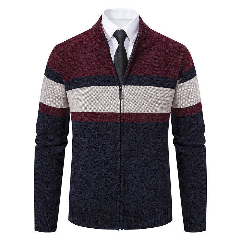 Herren Strickjacke Strukturiert Hochschließend Modern