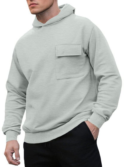 Herren Kapuzenpullover Bequem mit Brusttasche Modern