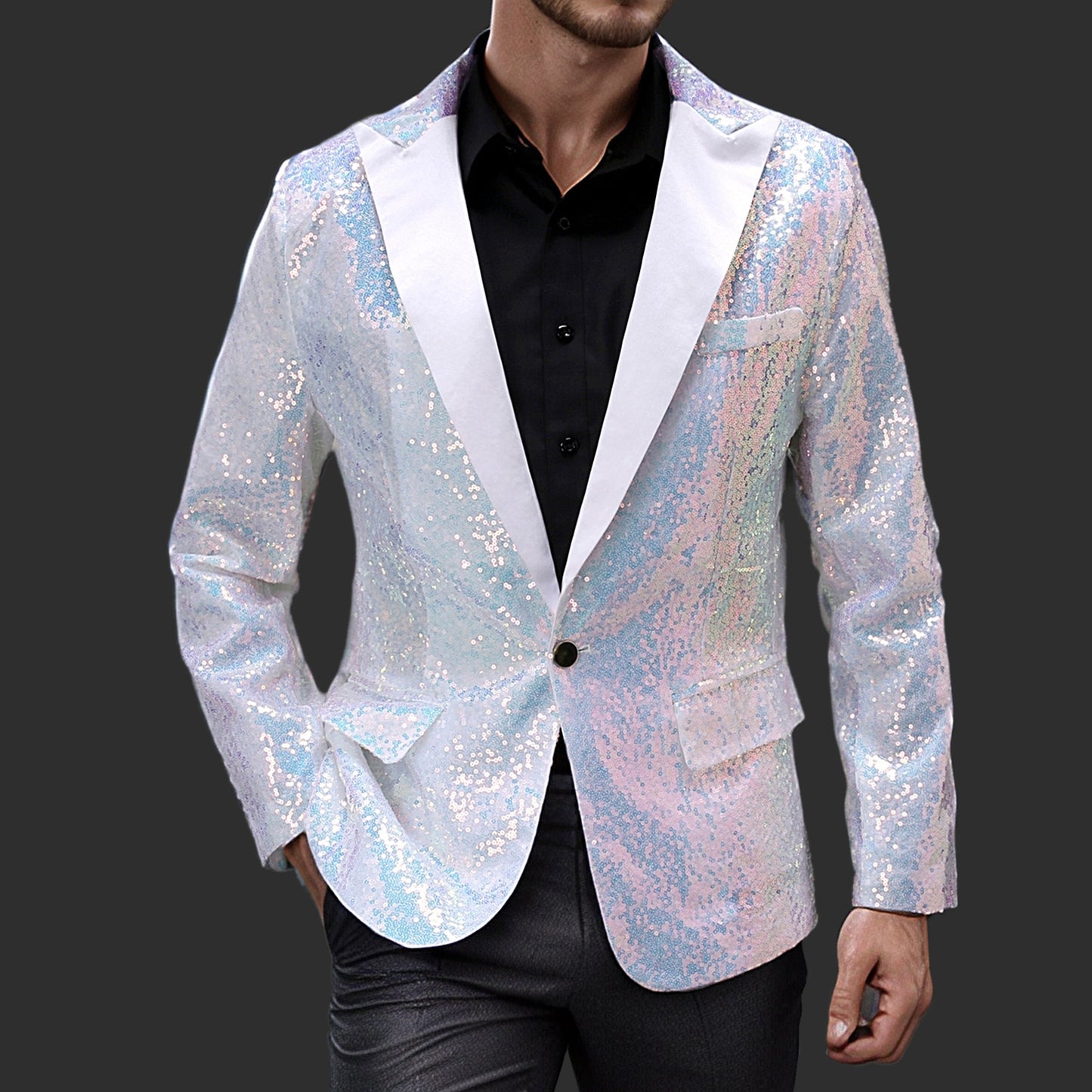Herren Blazer Paillettenjacke Schimmernd Party - BerlinGlamour