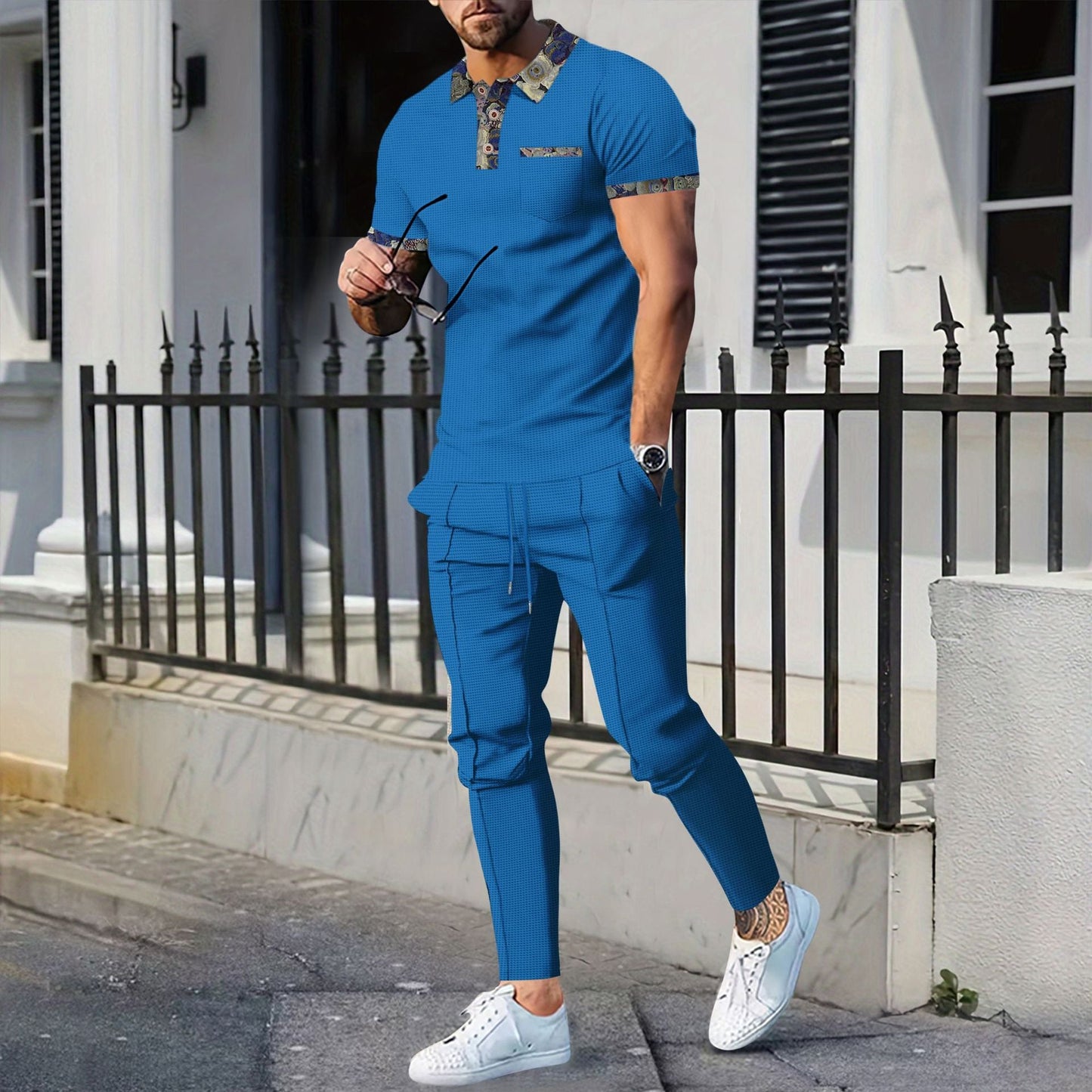 Herren Freizeitoutfit Elegantes Hemd Moderner Kragen Bequem