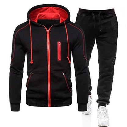 Herren Sport-Outfit Kombi Reißverschluss Taschen Modern