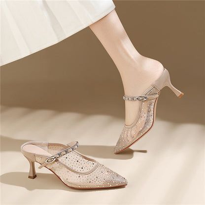 Damen Pumps Slingback Elegante Schuhe mit Applikationen