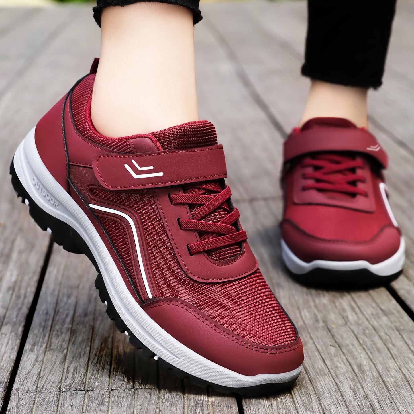 Damen Sport-Sneaker Atmungsaktiv mit Klettverschluss - BerlinGlamour