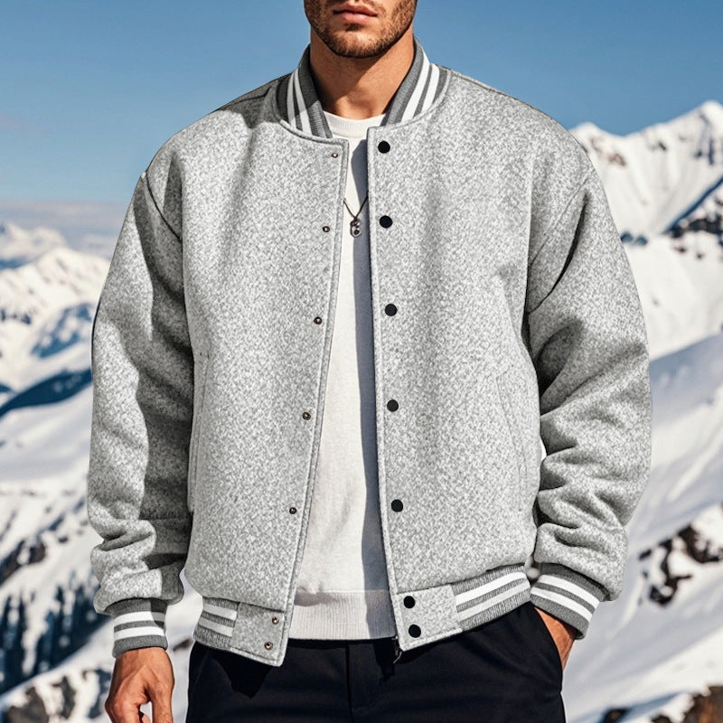 Herren Bomberjacke Sportlich Kontrastbündchen Modern