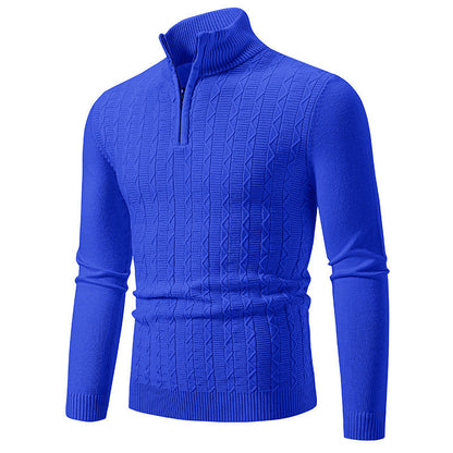 Herren Pullover Modern Stehkragen Reißverschluss Strick