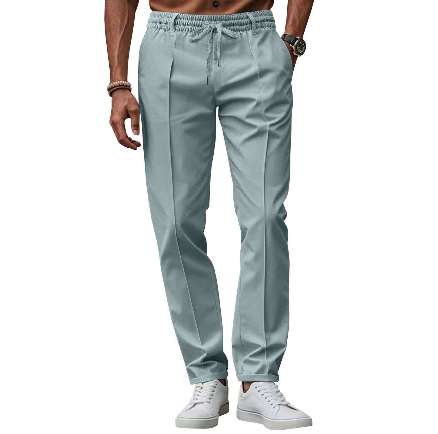 Herren Chino-Hose Elegant Mit Elastischem Bund