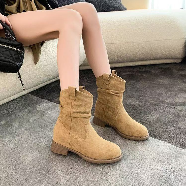 Damen Stiefeletten Bequem Blockabsatz Lässig