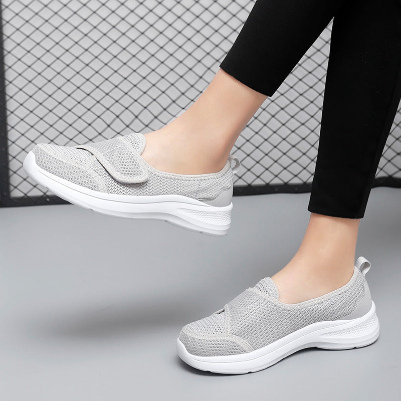 Damen Sneaker Atmungsaktiv Slip-On mit Klettverschluss - BerlinGlamour