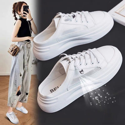 Damen Sneaker Slip-On atmungsaktiv Netzoptik Weichlaufsoler