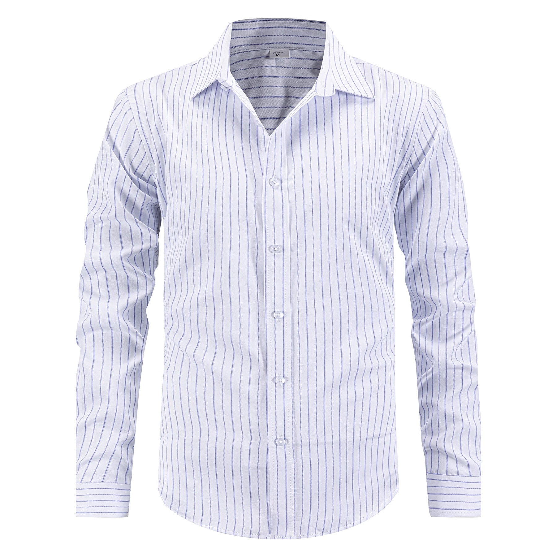 Herren Langarmhemd Streifen Modern Schnitt Komfort Passform - BerlinGlamour