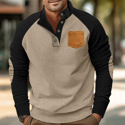 Herren Pullover Langarm Gemütlich Modern mit Kontrastdetails
