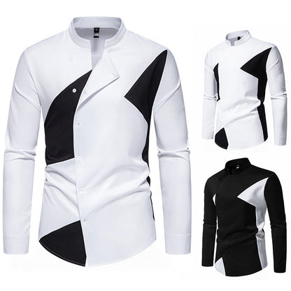 Herren Hemd Moderne Asymmetrisch Knopfdesign Elegant - BerlinGlamour