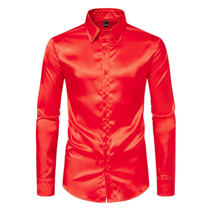 Herren Hemd Modern Satin Glänzend SlimFit