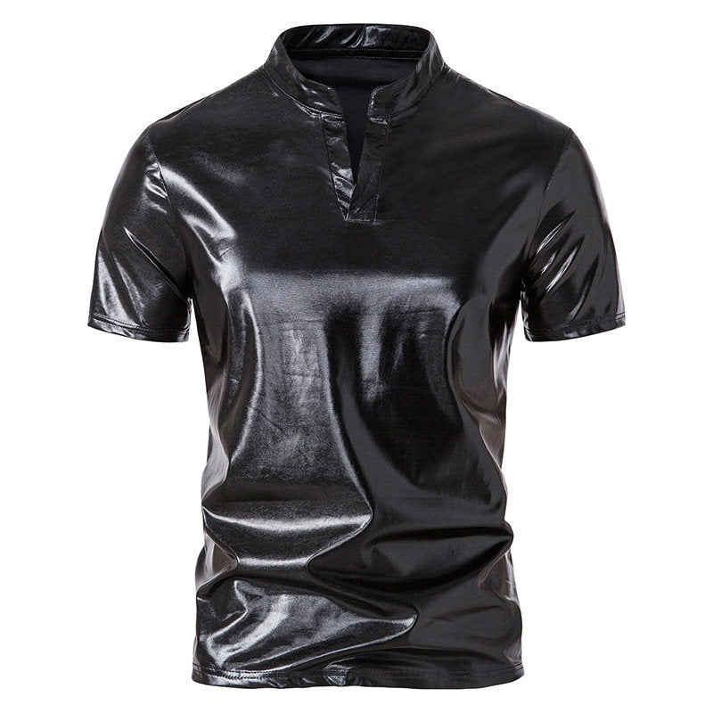 Herren Poloshirt Modern Stehkragen Glänzend