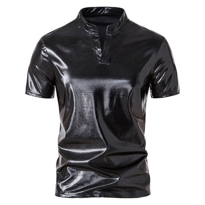 Herren Poloshirt Modern Stehkragen Glänzend