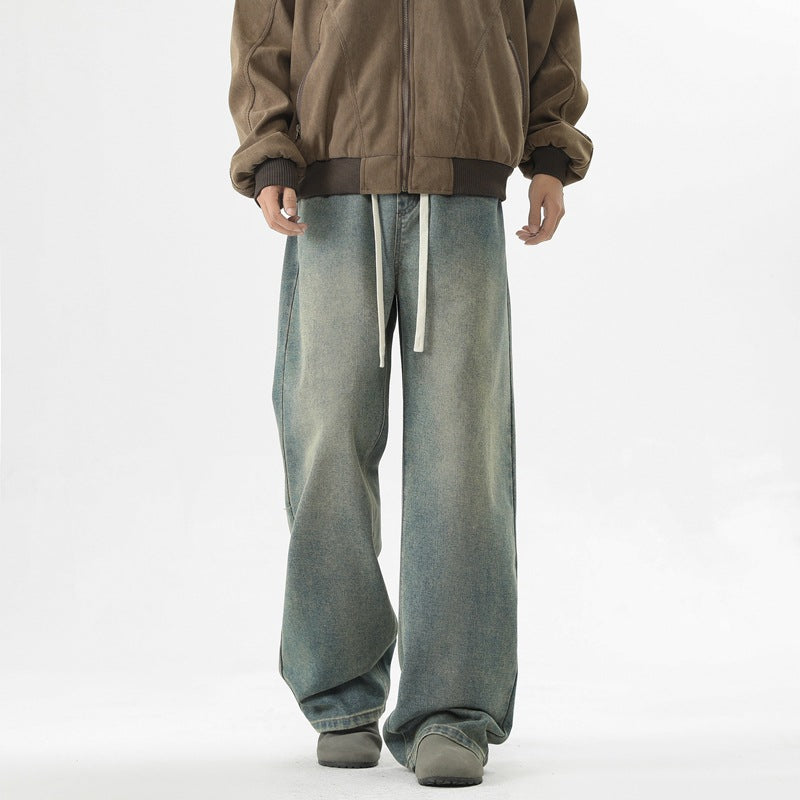 Herren Jeanshose Oversized Mit Verstellbarem Bund