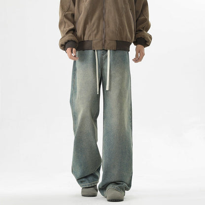 Herren Jeanshose Oversized Mit Verstellbarem Bund