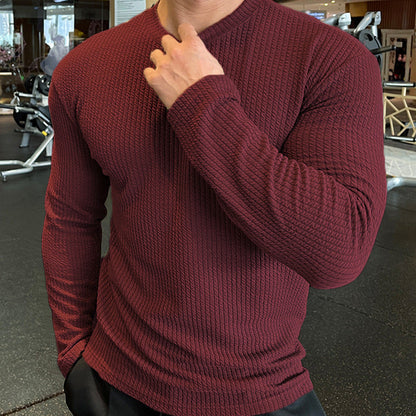 Herren Langarmshirt Strukturiert Modern Urban Style