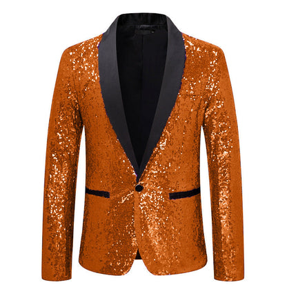 Herren Blazer Pailletten Elegant Glitzernd