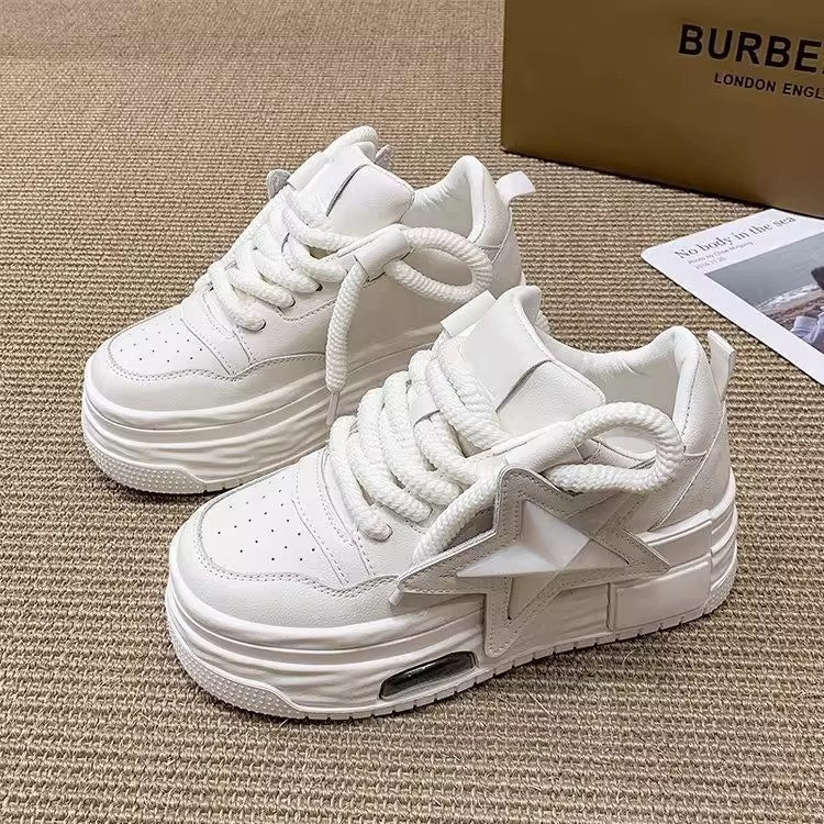Damen Sneaker Sternen Applikation Komfort Schuhe Trendy