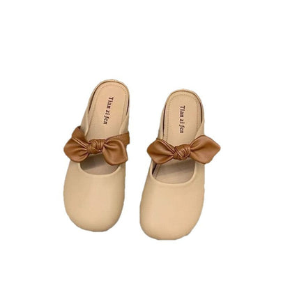 Damen Slipper Komfortabel mit Schleife Moderne Heidi Mode
