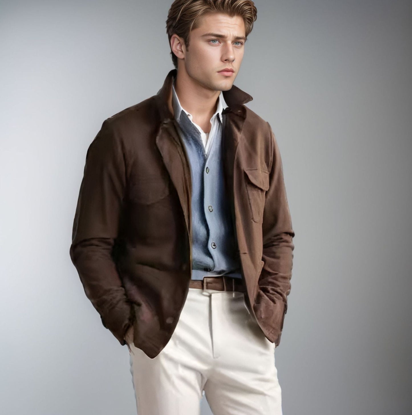 Herren Jacke Stehkragen Utility Style Praktisch - BerlinGlamour