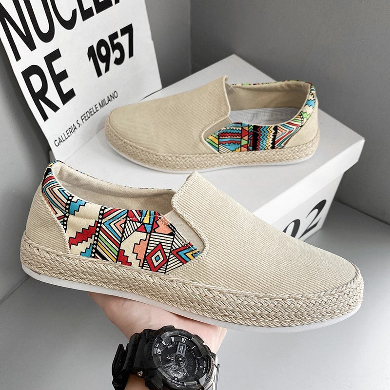 Damen Espadrilles Slip-On Sneaker Bunt Ethno Motiv Sommer