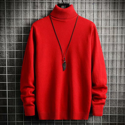 Herren Rollkragenpullover Weich Wolle Bequem