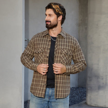 Herren Arbeitshemd Kariert mit Taschen Modern - BerlinGlamour
