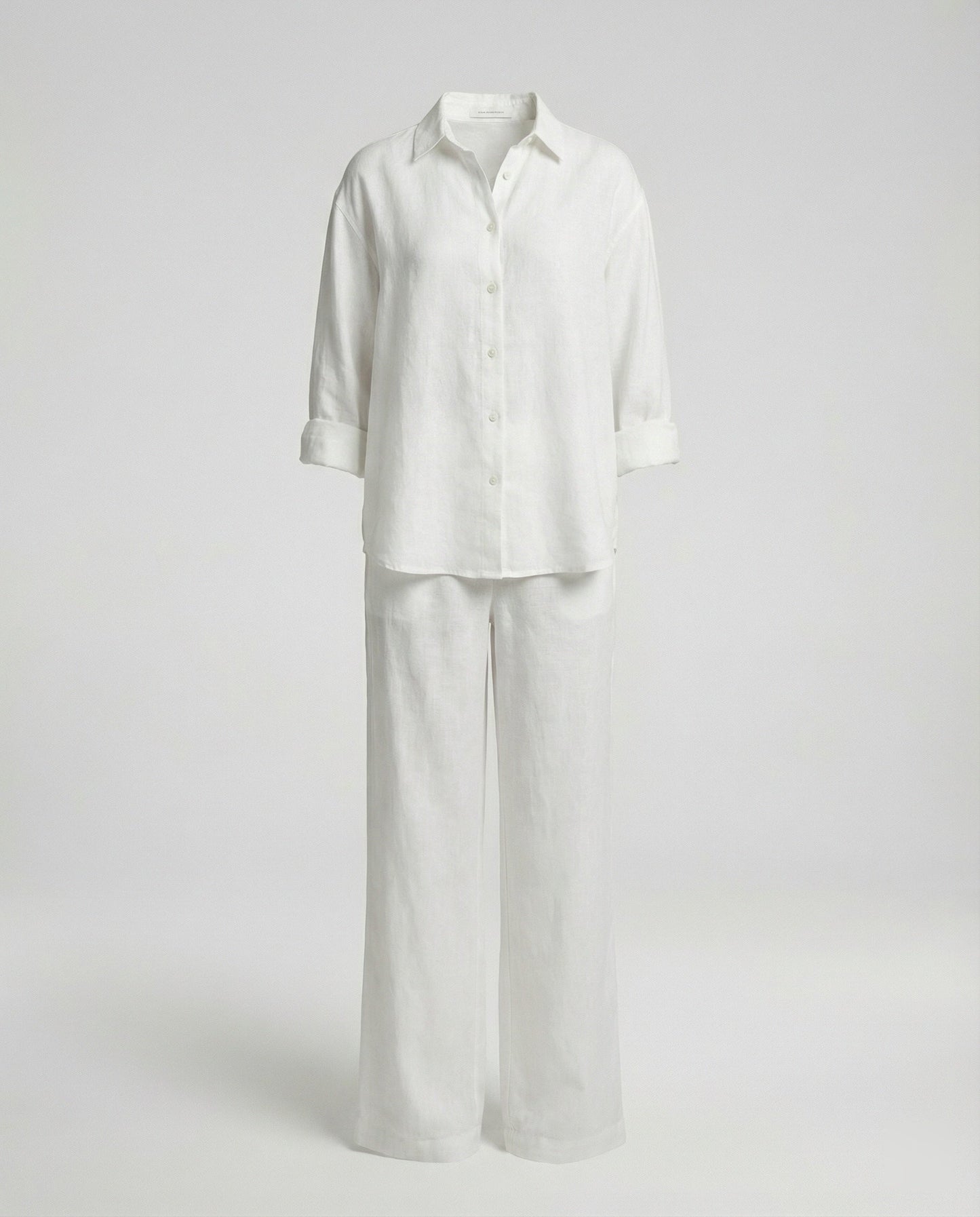 Damen Leinen-Set mit weitem Hemd und Marlenehose Sommer