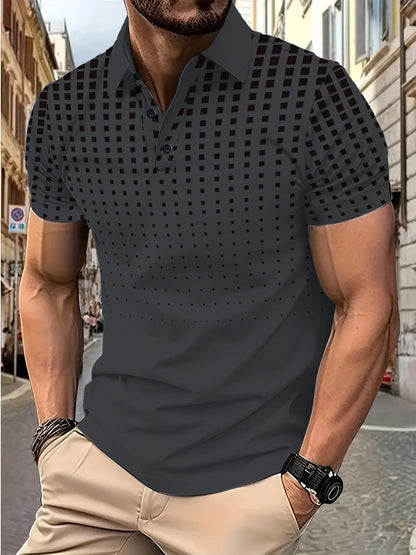 Herren Poloshirt Modern Geprägt Muster SlimFit