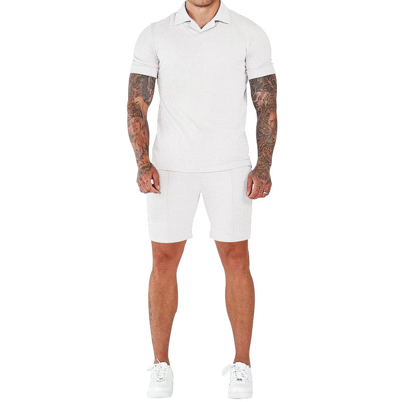 Männer Kurzarm Set Modern Lässig Stehkragen