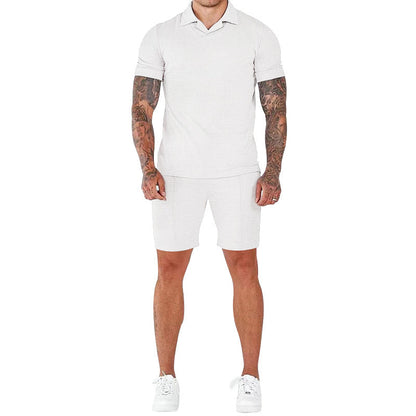 Männer Kurzarm Set Modern Lässig Stehkragen