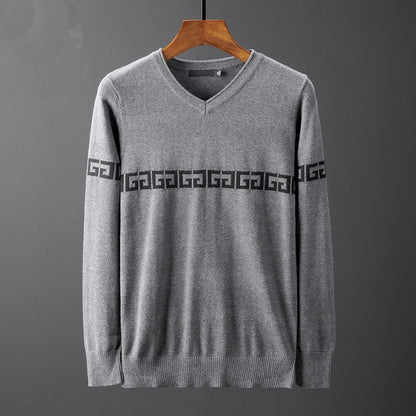 Herren Pullover V-Ausschnitt Modern Dekorativ