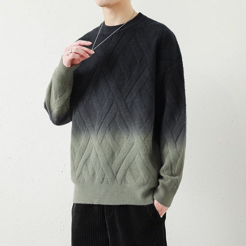 Herren Strickpullover Gemustert Farbverlauf Modern