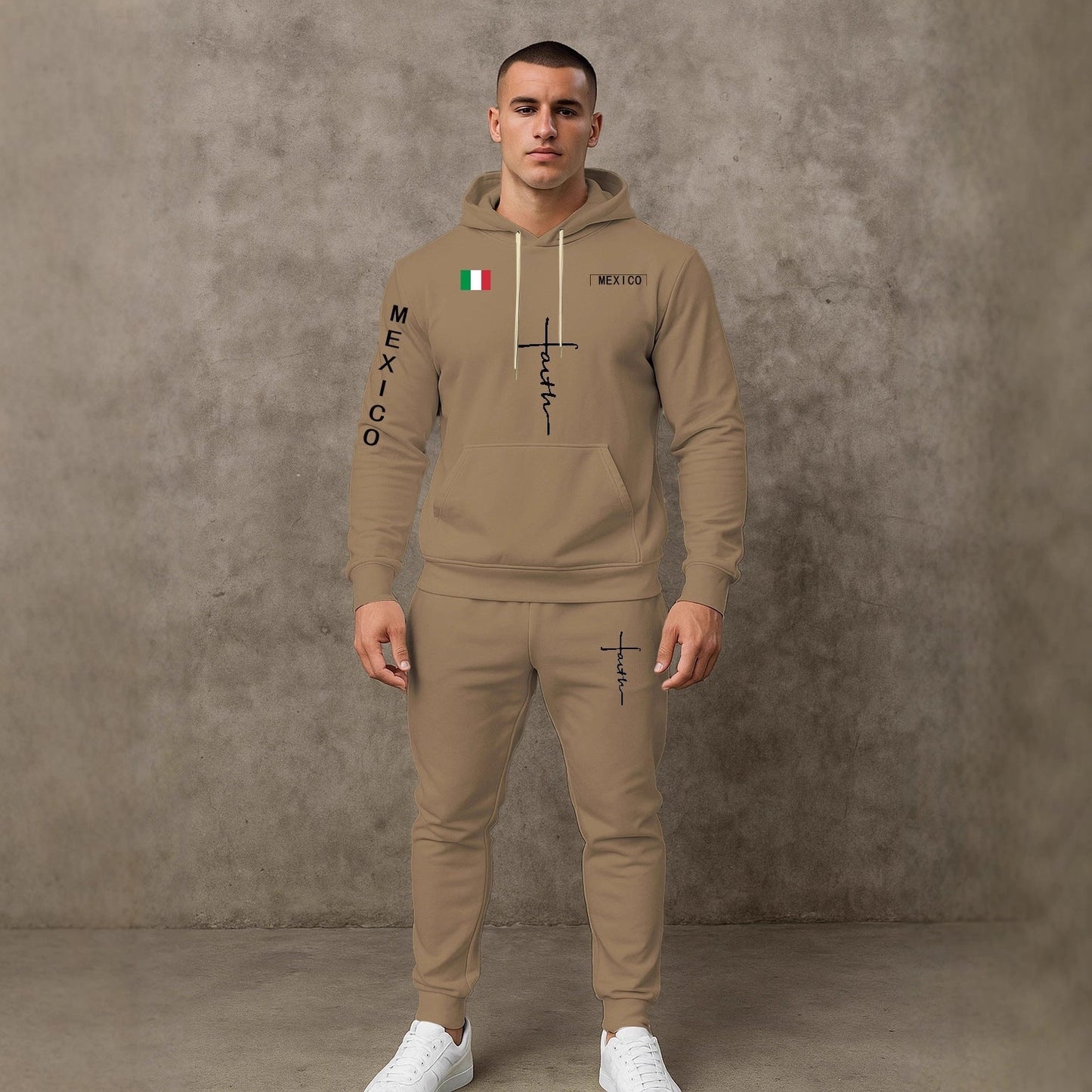 Herren Sportanzug Hoodie Jogginghose Set Grau Sportlich - BerlinGlamour