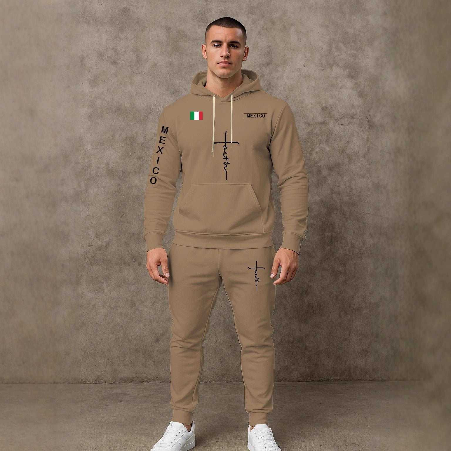 Herren Sportanzug Hoodie Jogginghose Set Grau Sportlich - BerlinGlamour