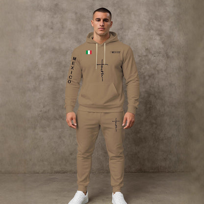 Herren Sportanzug Hoodie Jogginghose Set Grau Sportlich - BerlinGlamour