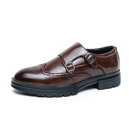 Damen Monk-Schuhe Elegantes Design Leder Schwarz