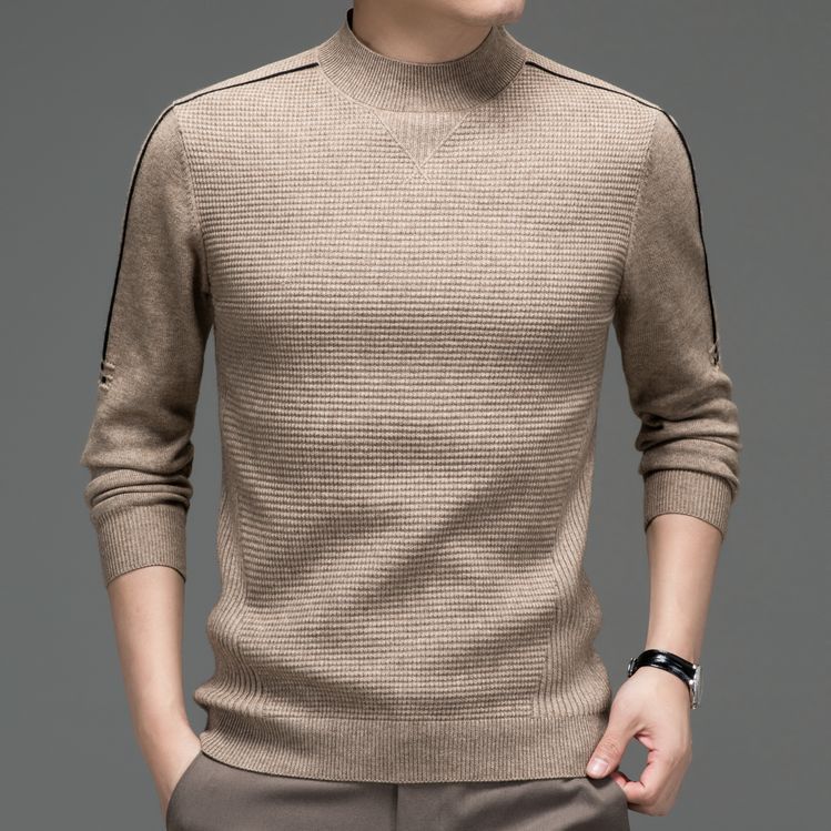 Herren Pullover Modern Strukturiert Hochgeschlossen