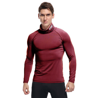 Herren Langarmshirt Stehkragen Kompressor Hemd Modern