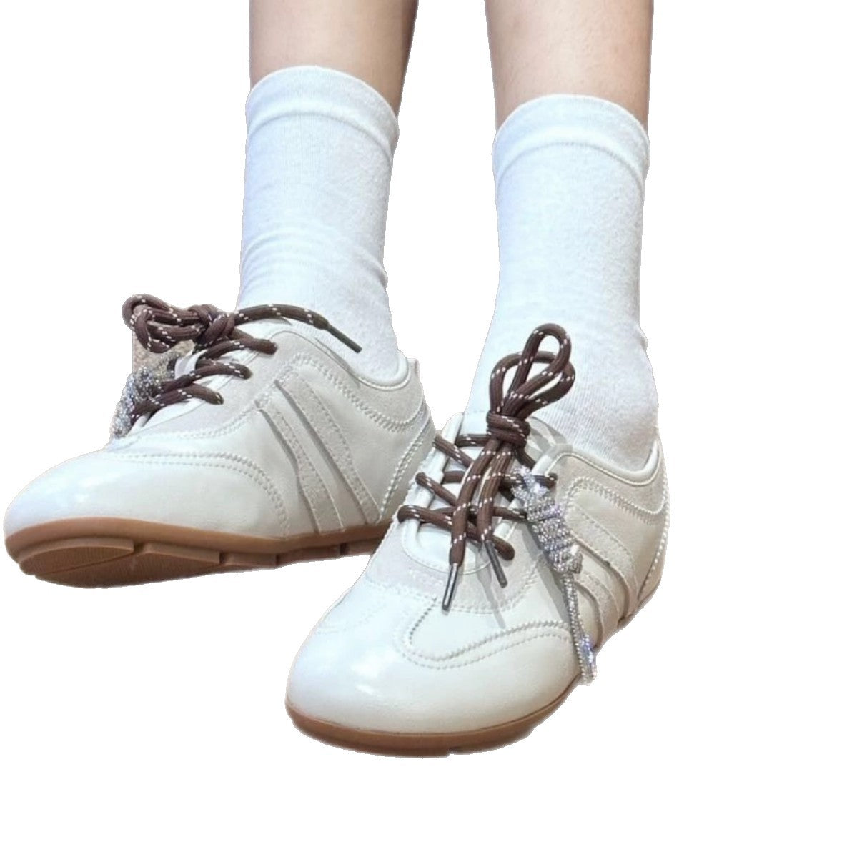 Damen Sport Schuhe Leder Freizeit Schuhe Schnürsenkel