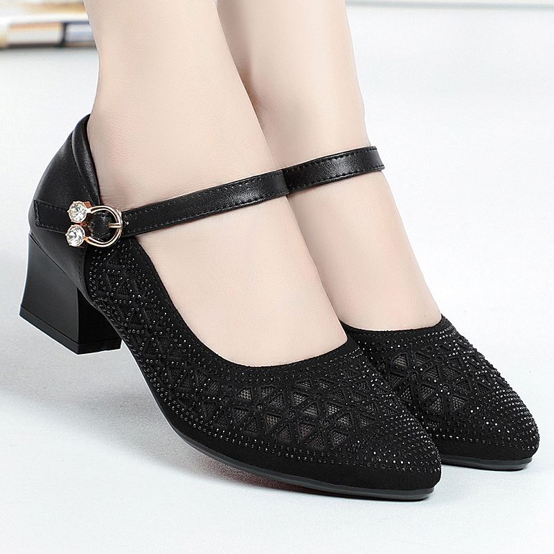 Damen Pumps Hochhackig Elegante Schuhe mit Riemen