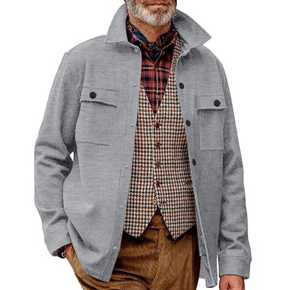 Herren Flanellhemd 2 Brusttaschen Warm Modern