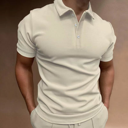 Herren Poloshirt Modern Kurzarm Stehkragen Sportlich