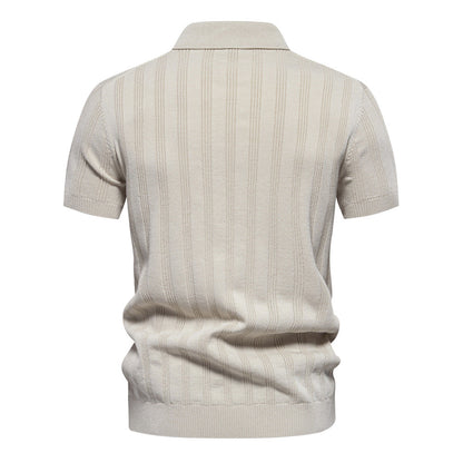 Herren Polo-Shirt Kurzarm Streifenmuster Modern