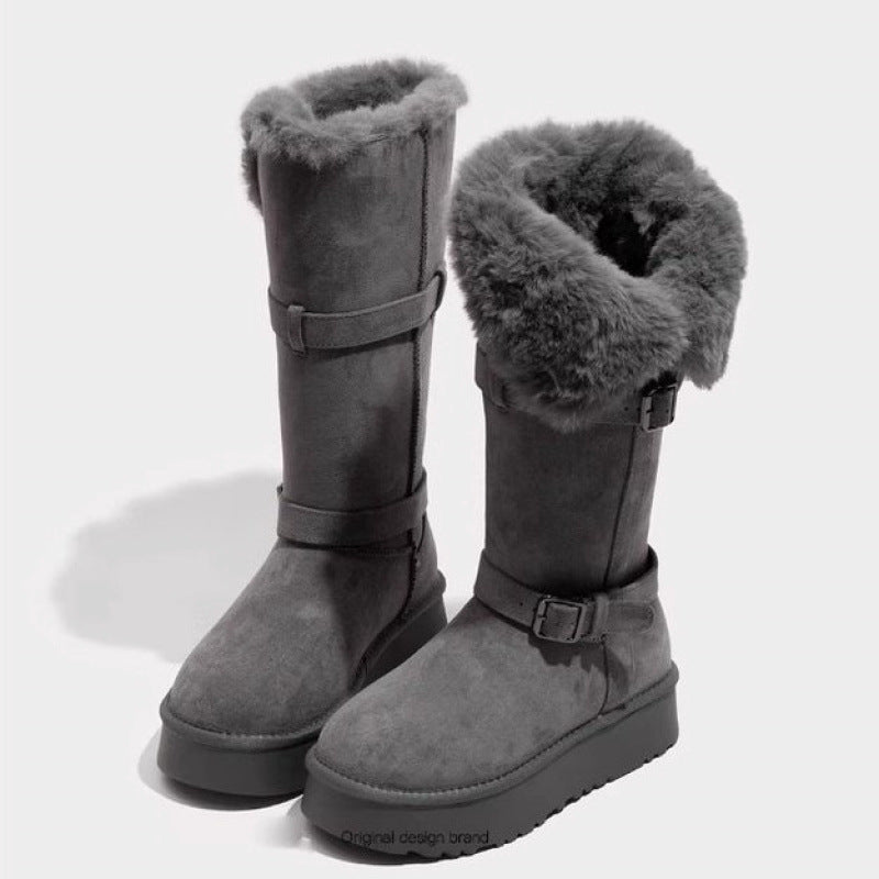 Damen Winterstiefel Weich Warm mit Innenfutter