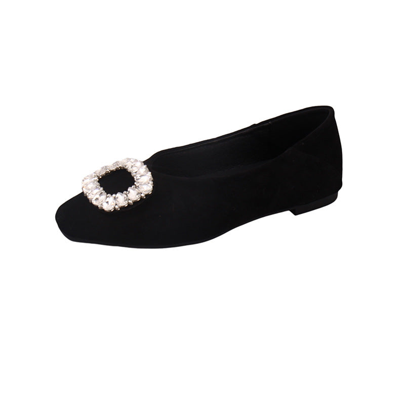 Damen Ballerinas Strass Schuhe Elegant Samt