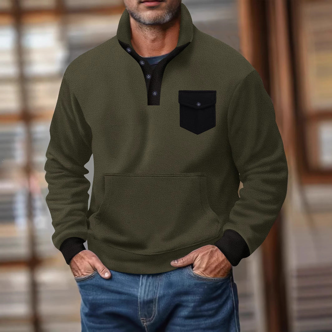 Herren Pullover Lässig mit Brusttasche Modern