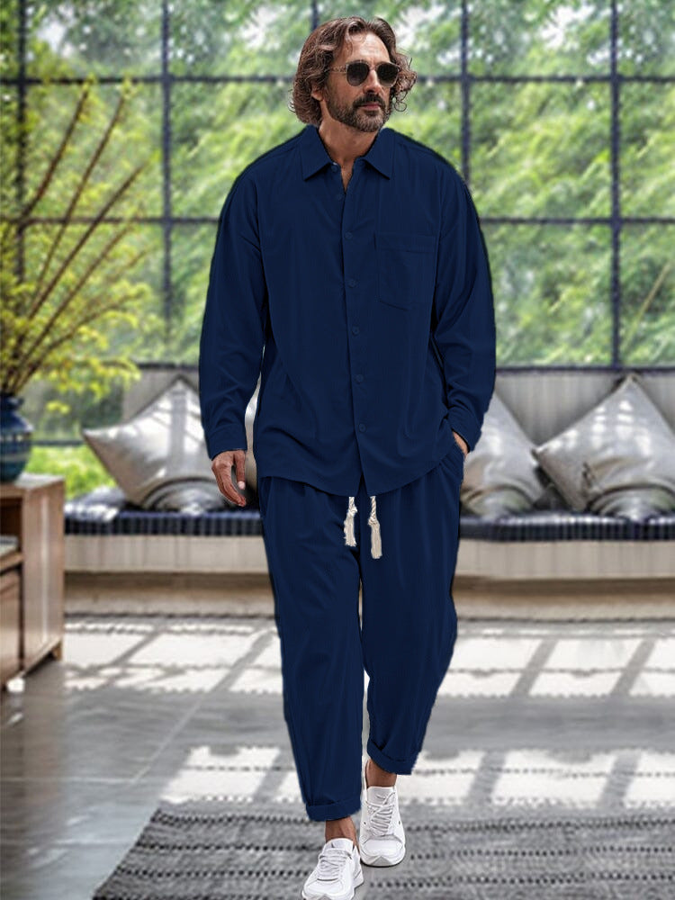 Herren Komfort-Pullover Set Langarm Bequem Modern